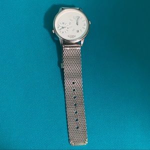 Lucerne quartz silver watch big face